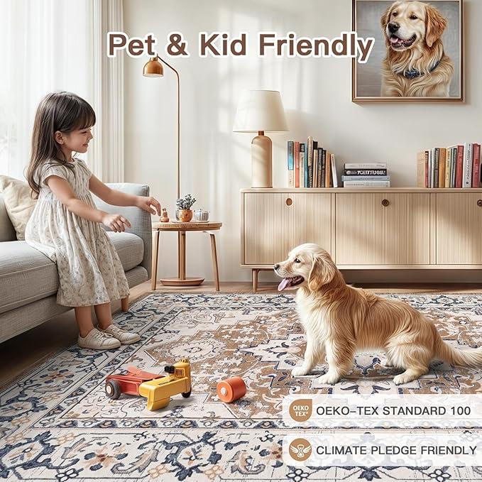 Lofus 3x5 Area Rugs for Living Room, Machine Washable Area Rug, Soft Small Rugs - Image 4