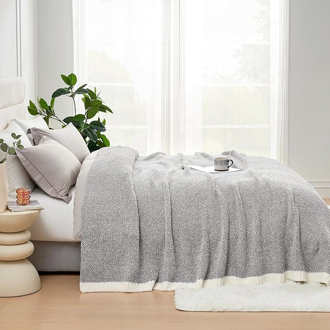 Snuggle Sac Oversized Grey Throw Blankets Twin Size, Super Soft Warm Blankets - Image 6