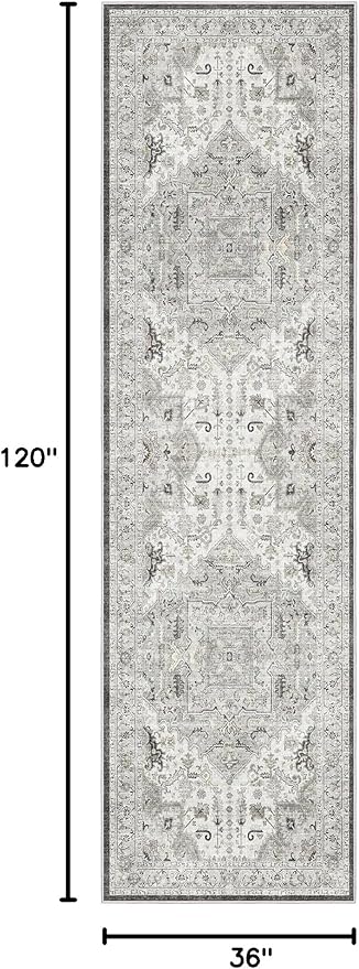 Madane Hallway Rug 3x10, Kitchen Rugs Washable Entryway Rug Vintage Kitchen - Image 2