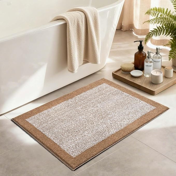 Bathroom Rugs 30x20 Non Slip Washable, Coffee Bath Mat - Image 3