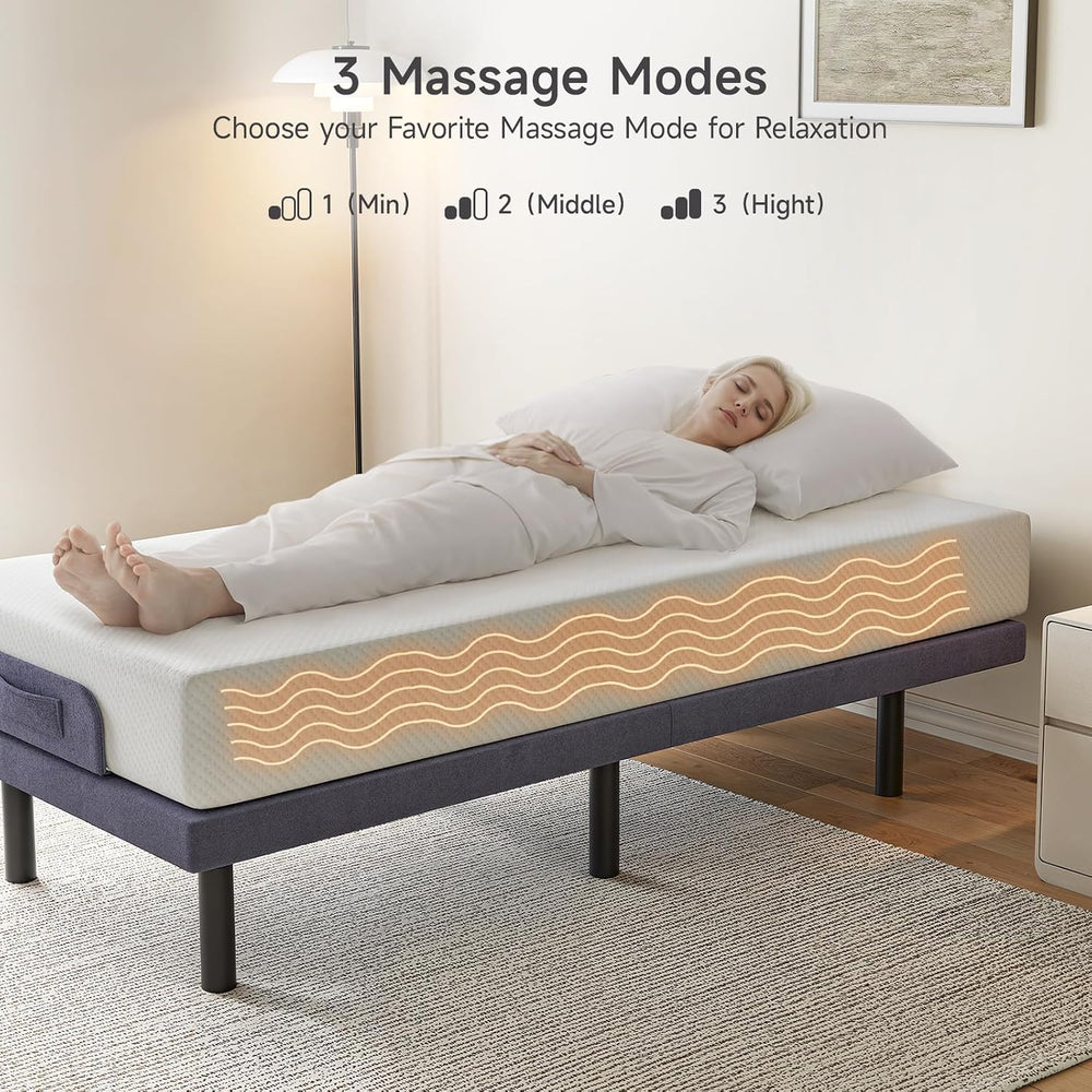 ONBRILL Twin Adjustable Bed Frame with Wireless Remote, 3 Massage Modes