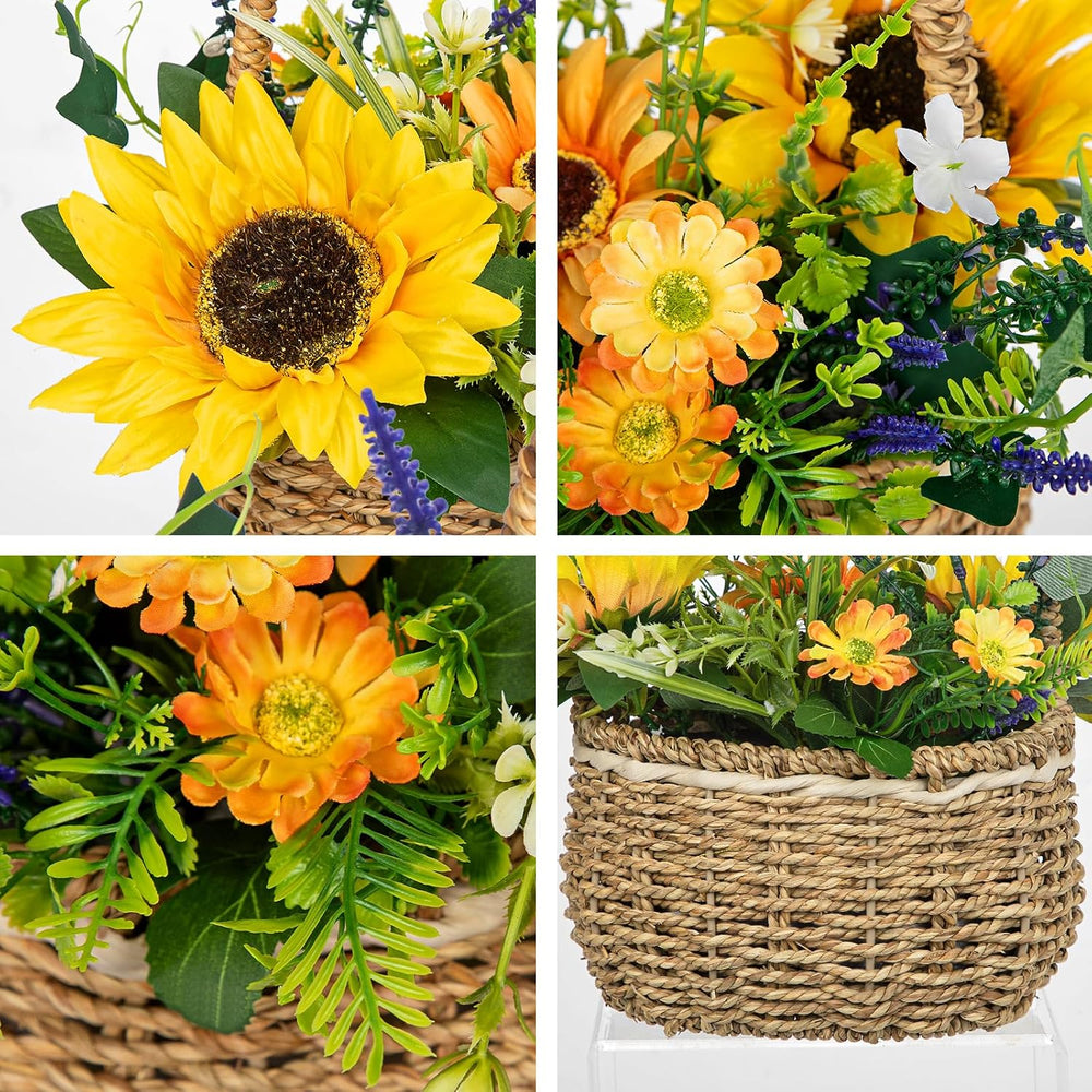 Sunflowers Artificial Flowers, Spring/Summer Flower Centerpieces for Tables S...