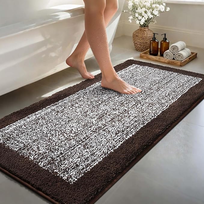 60x24 Long Bathroom Rugs Washable Non Slip, Soft Absorbent Quick Dry Mats by Unknown