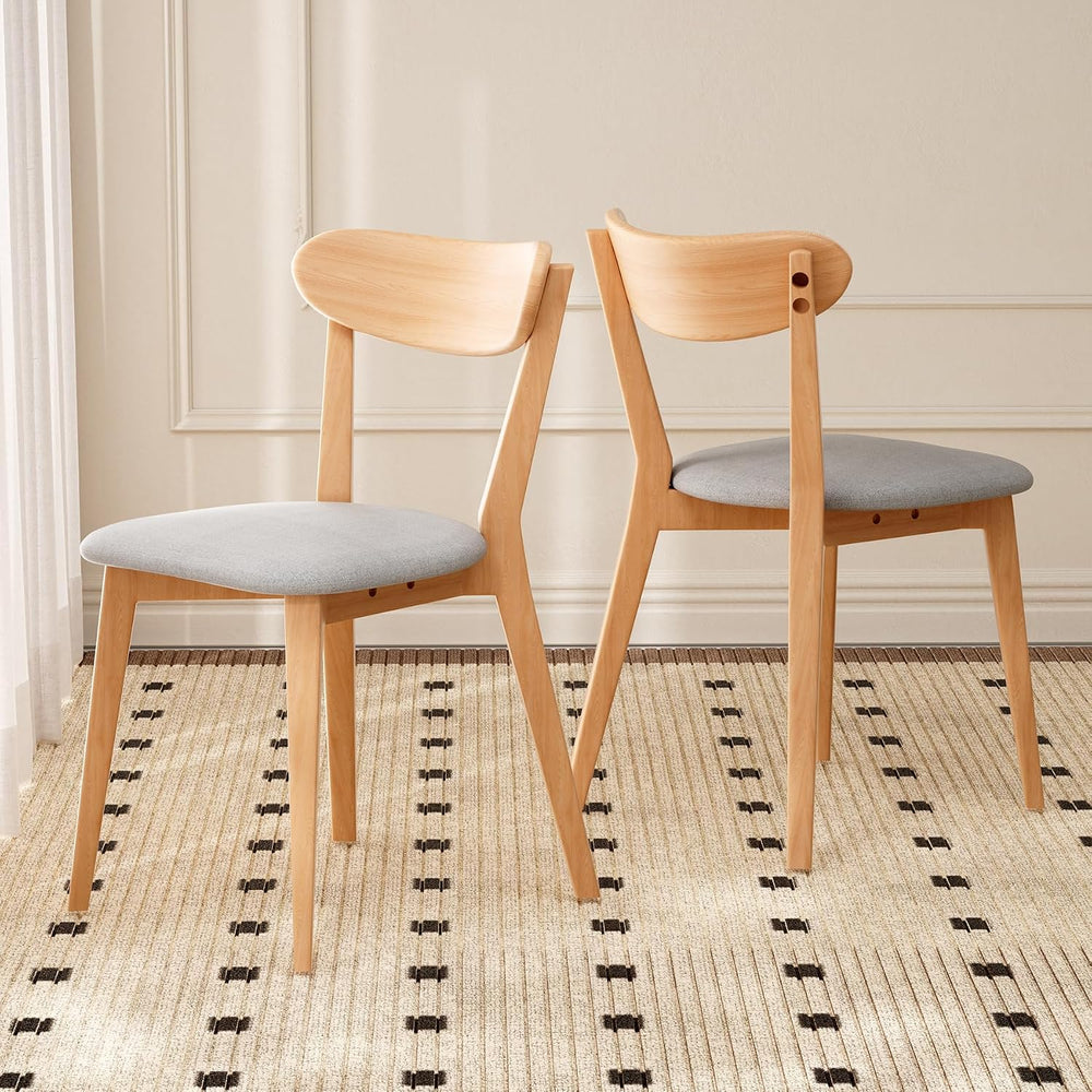 100% Solid Wood Dining Chairs,Mid Century Modern Dining Chairs with Upholster...