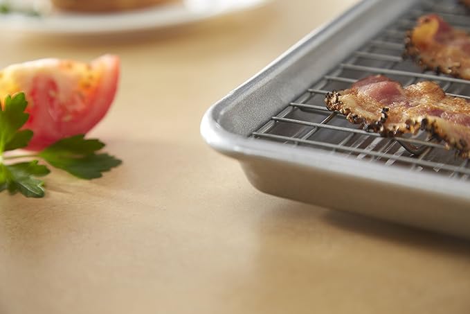 USA Pan Half Sheet Bakeable Cooling Rack, Steel Nonstick Wire - Image 4