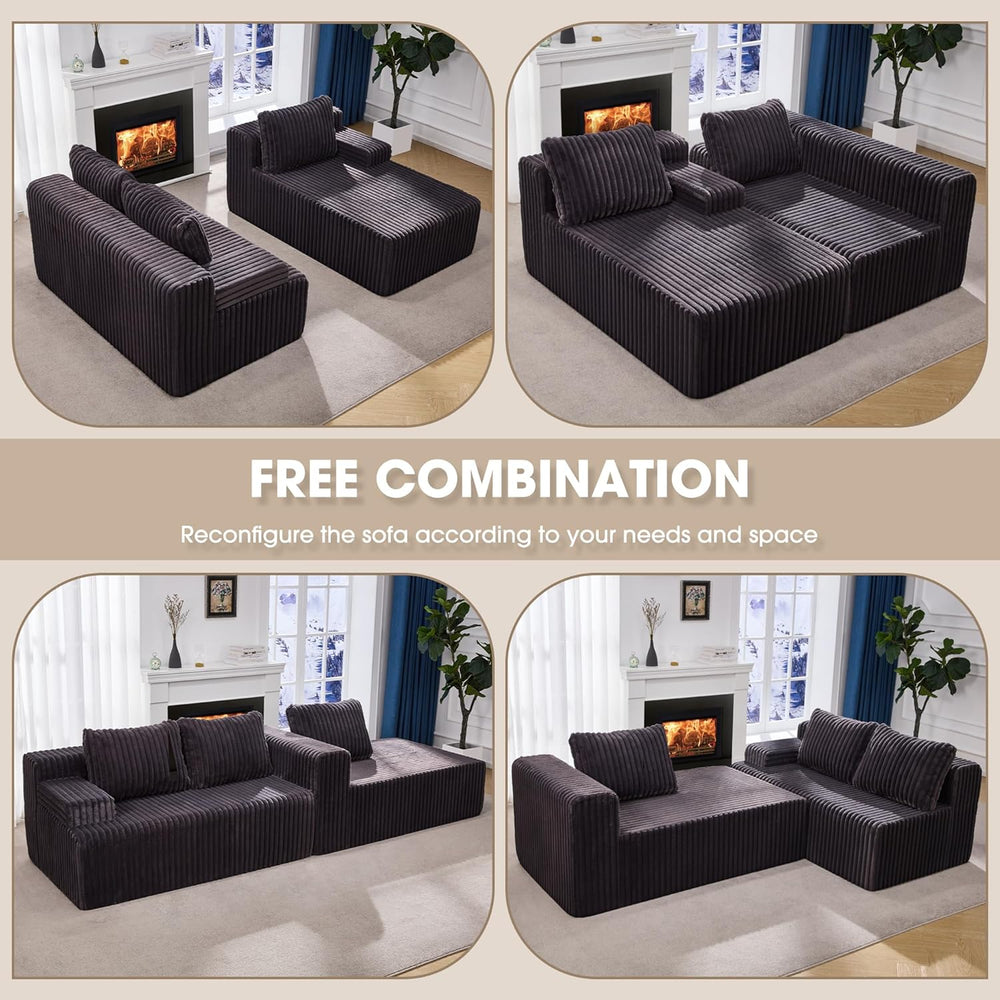 Hobestluk Boneless Couch Modular Sectional Sofa L-Shape Cloud Couch Lounge | ...
