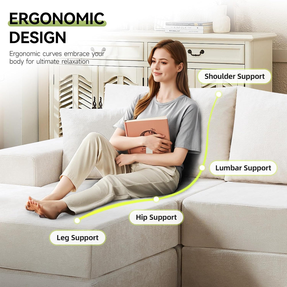 79" Boneless Cloud Loveseat Sofa Couch, Modular Foldable Floor Sofa with...