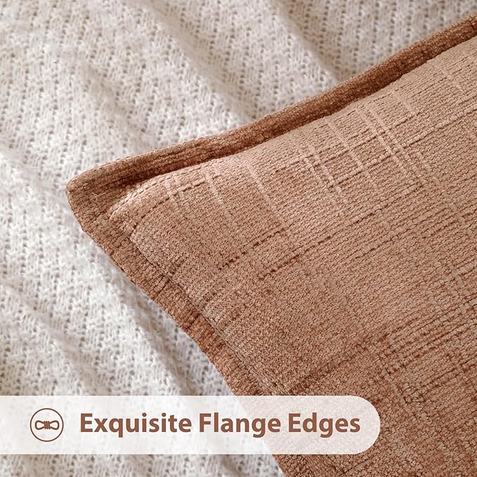 HPUK Fall Chenille Soft Throw Pillow Covers 18x18 Set of 2, Accent Cushion - Image 2