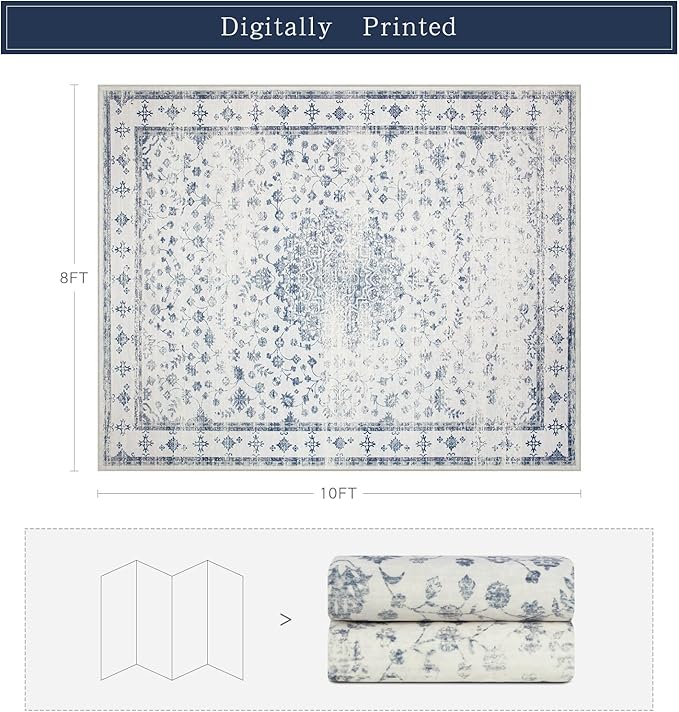 Washable Rugs 8x10 Area Rugs for Living Room, Rugs for Bedroom, Large Carpets - Image 2