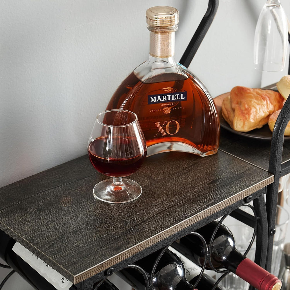 5-Tier Wine Rack Freestanding Floor, 11 Bottles Modern Wooden Wine Holder-Sto...