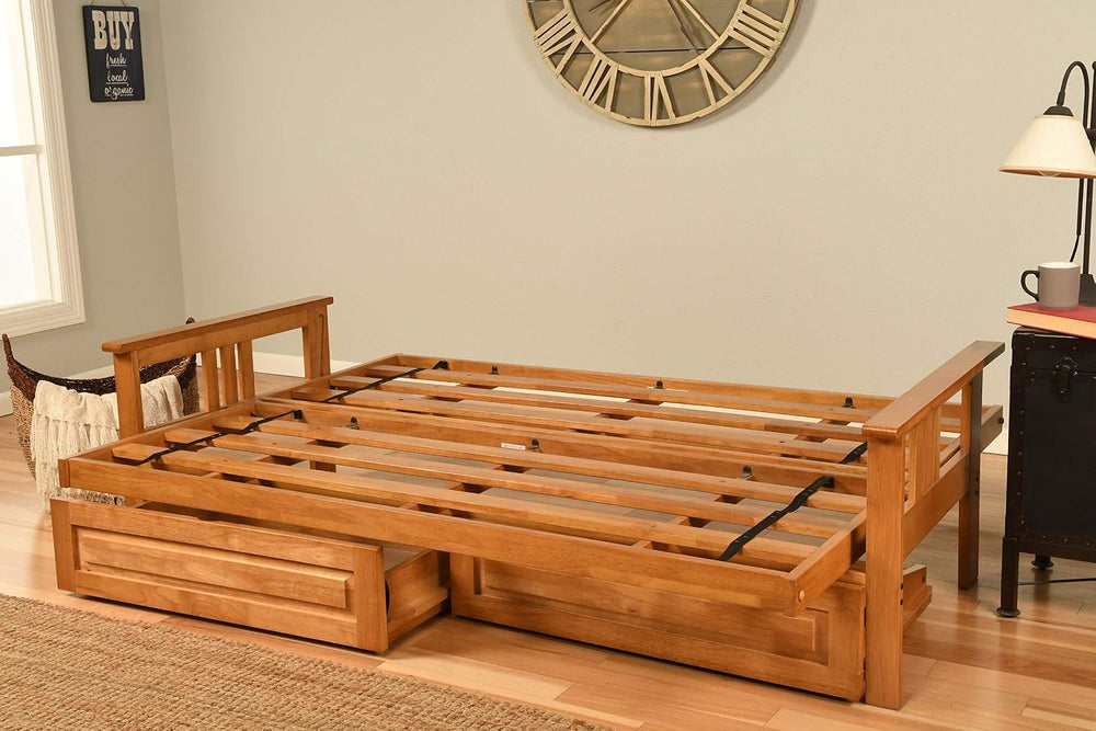 Kodiak Furniture Monterey Futon Set with Storage Drawers, with Butternut Base...