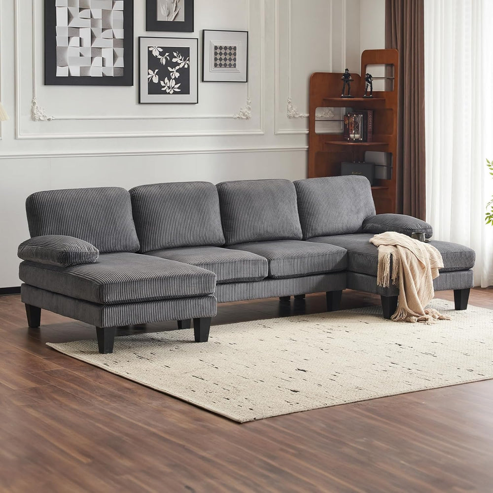 VINGLI 110" Sectional Couches for Living Room,U Shaped Couch with Double...
