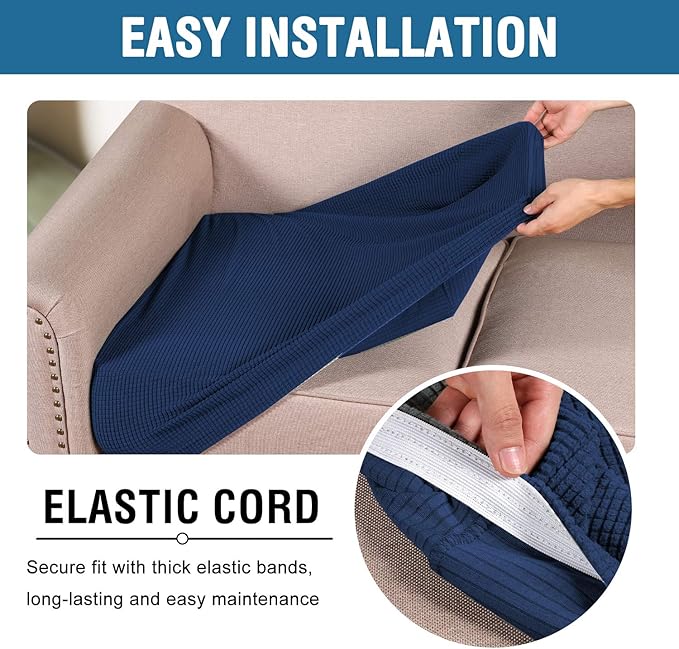 H.VERSAILTEX Super Stretch Individual Seat Sofa Covers Slipcover Sets Thick - Image 5