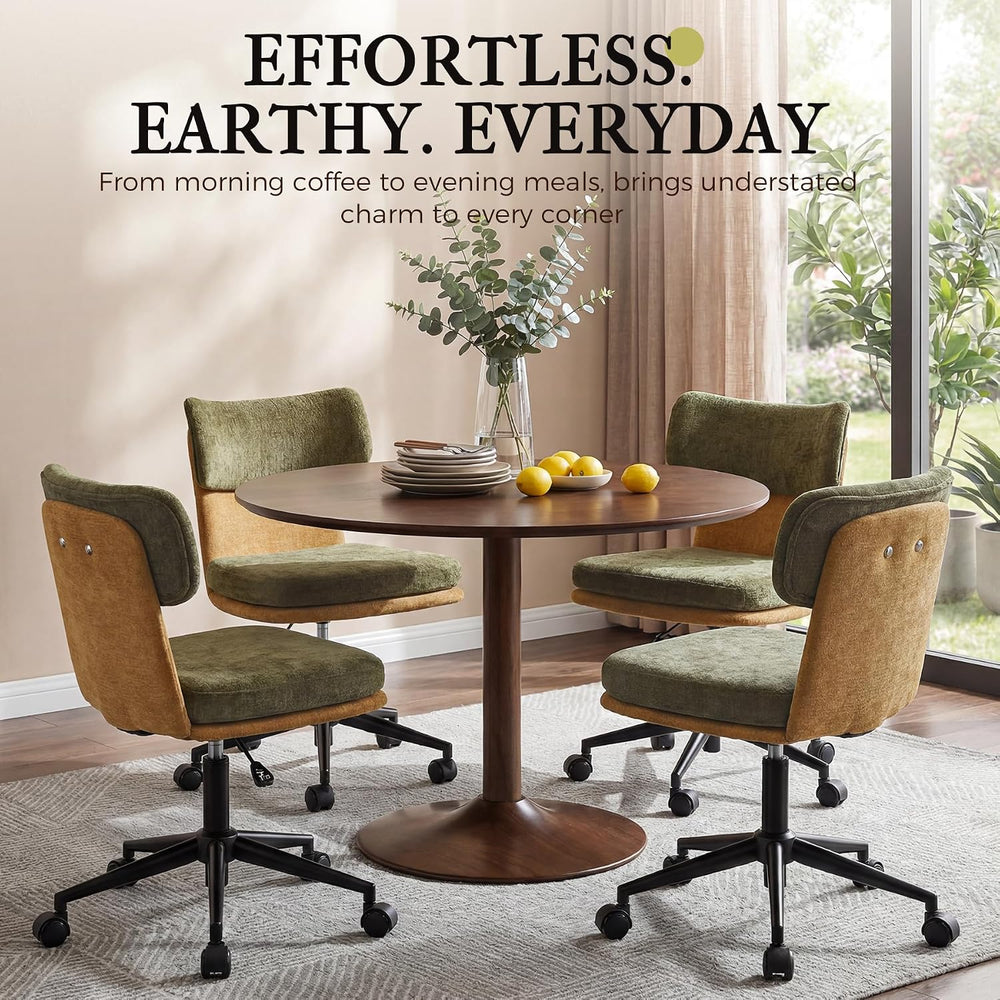 COMHOMA Home Office Desk Chairs with Ergonomic Curved Backrest, Mid Century M...