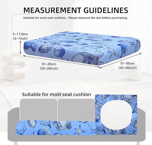 8Pcs Outdoor Cushion Covers, Patio Cushion Covers, Stretch Elastic Slipcovers - Image 2