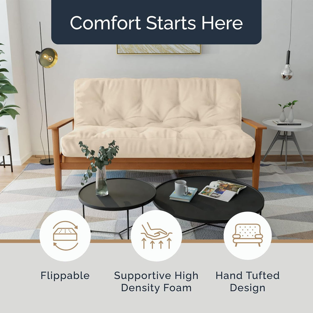 Loosh Home | 8" Full Size Futon Sofa Bed Memory Foam Mattress - USA Made...