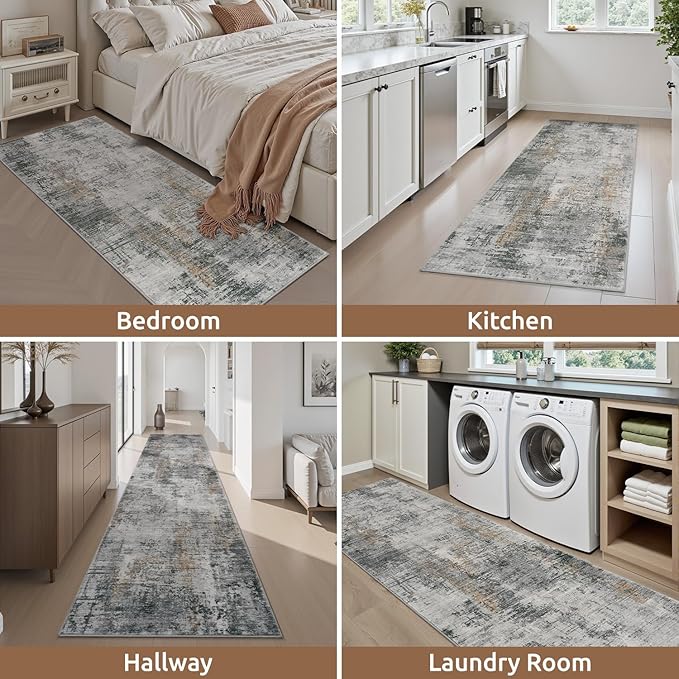 AMOAMI 2 x 6 Hallway Runner Rug Non Slip Super Soft Runner Rugs Machine - Image 7
