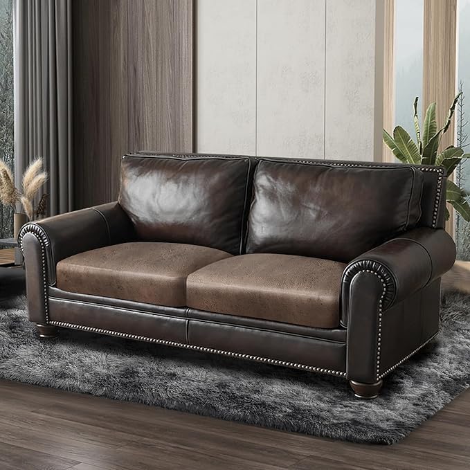 Leather Look Couch Cushion Covers Sofa Seat Slipcovers Sets Couches Furniture - Image 8