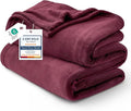 Bedsure GentleSoft Fleece Blanket Twin Size Burgundy by BEDSURE