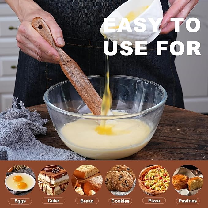2 Pack Wooden Spurtle for Sourdough Starter, Reaching Bottom of Jar, Dough Whisk - Image 2