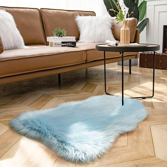Ashler faux fur rug, Fluffy Shaggy Area Rug Ultra Soft 2 x 3 Feet Sheepskin Fur - Image 3