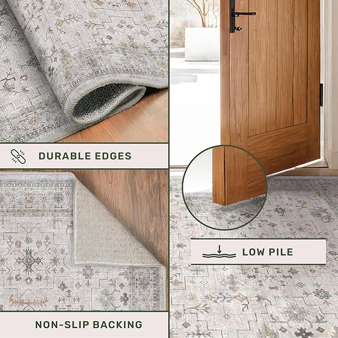 Hazo Haus Boho Light Grey Living Room Rug 8x10 - Image 5