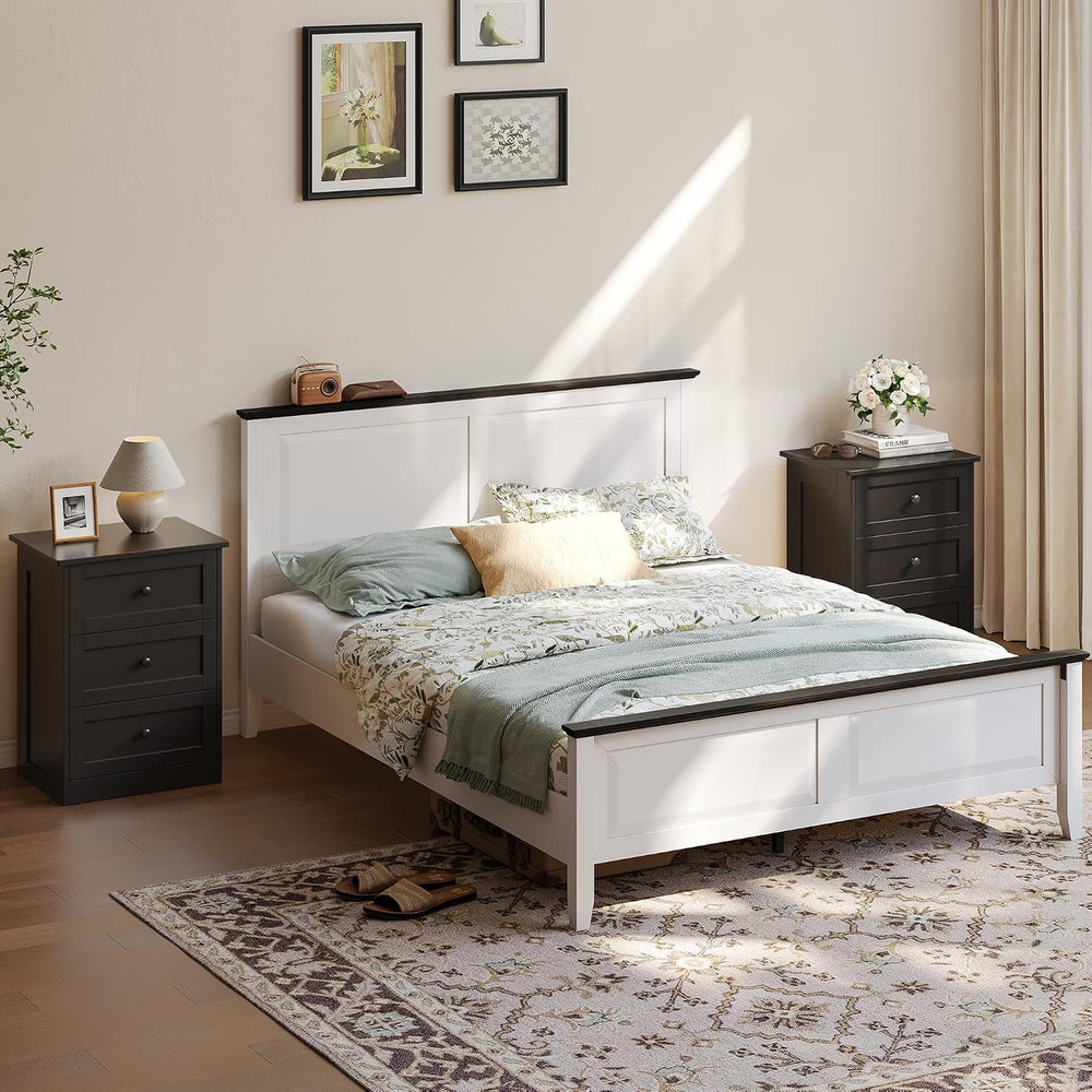 wanan Dresser for Bedroom Set of 2, Black Modern 19'' Wide Wood Chest...