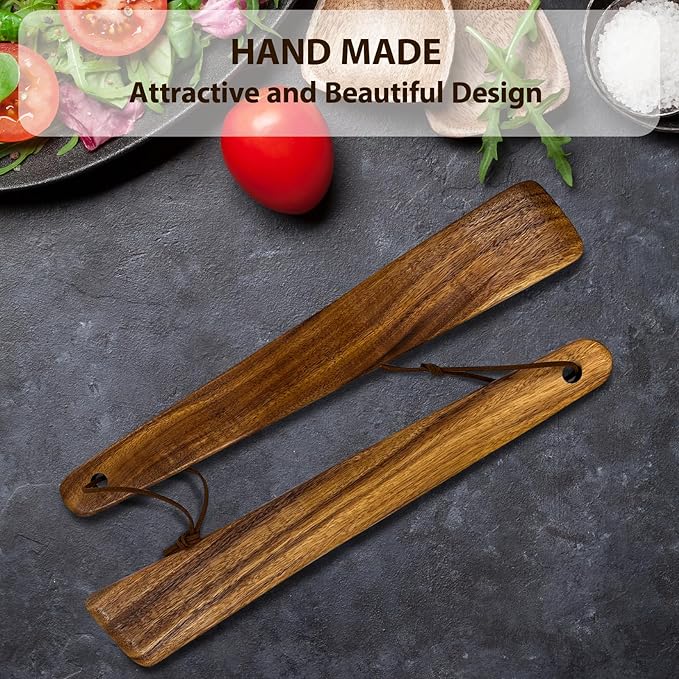 Teak Wood Spatula for Cooking, 12.2 Inch Flat Wooden Spatula for Cast Iron - Image 6