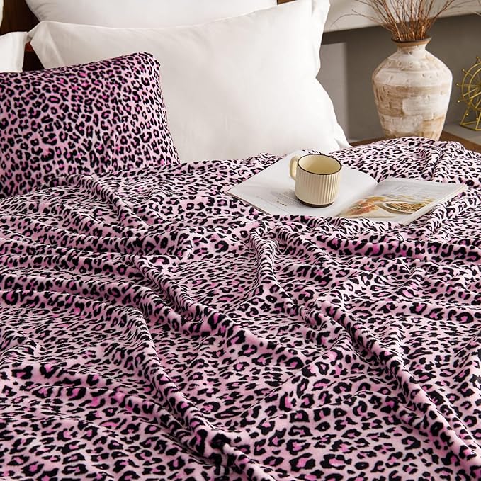 BEDELITE Pink Leopard Blanket Twin– Soft & Cozy Cheetah Blanket - Image 6