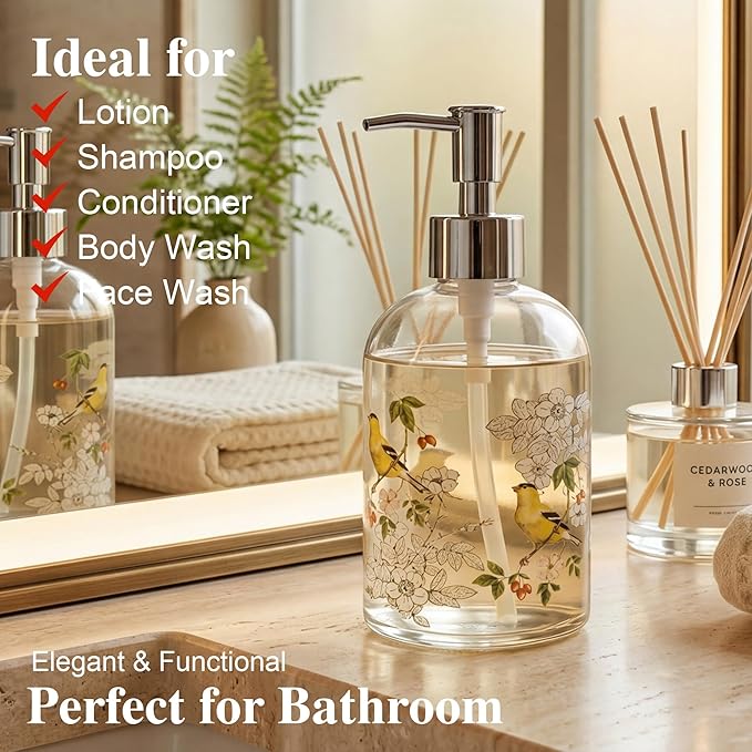 17oz Glass Soap and Lotion Dispenser Bottle - Image 6