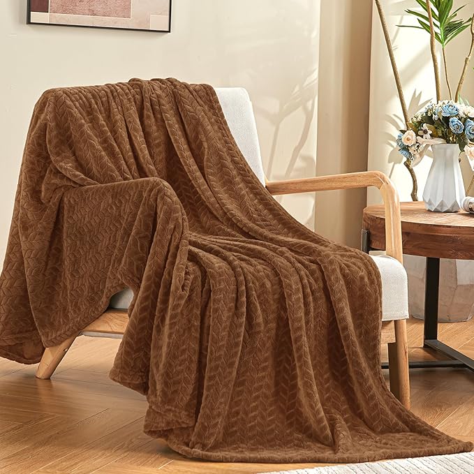 inhand Chocolate Brown Fleece Throw Blanket by inhand