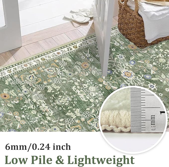 Yamaziot Washable Runner Rug 3x10 – Large Floral Non Slip Boho Hallway Runner - Image 2