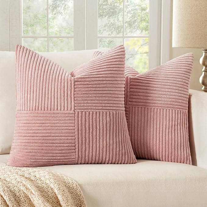 MIULEE Pink Decorative Throw Pillow Covers 18x18 Inch by MIULEE