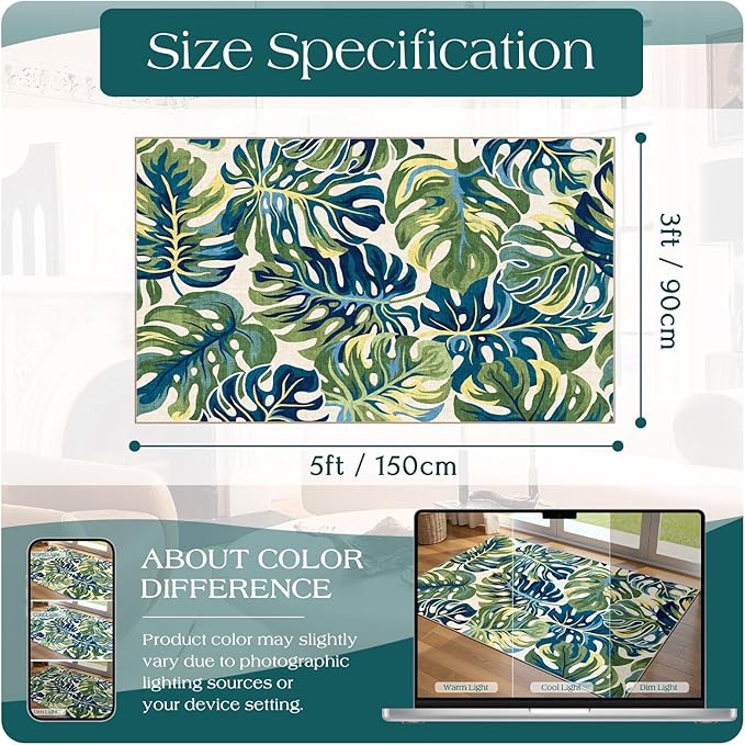 3x5 Botanical Entry Rug