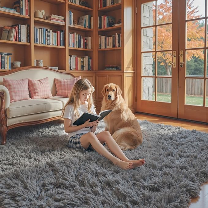 Rugs for Living Room 5x8, Alfombras para Salas Shag Large Plush Soft Area Rug - Image 3