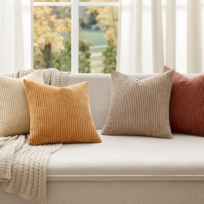 MIULEE Boho Farmhouse Terra Cotta Throw Pillow Covers 18x18 Inch Set of 4 - Image 2