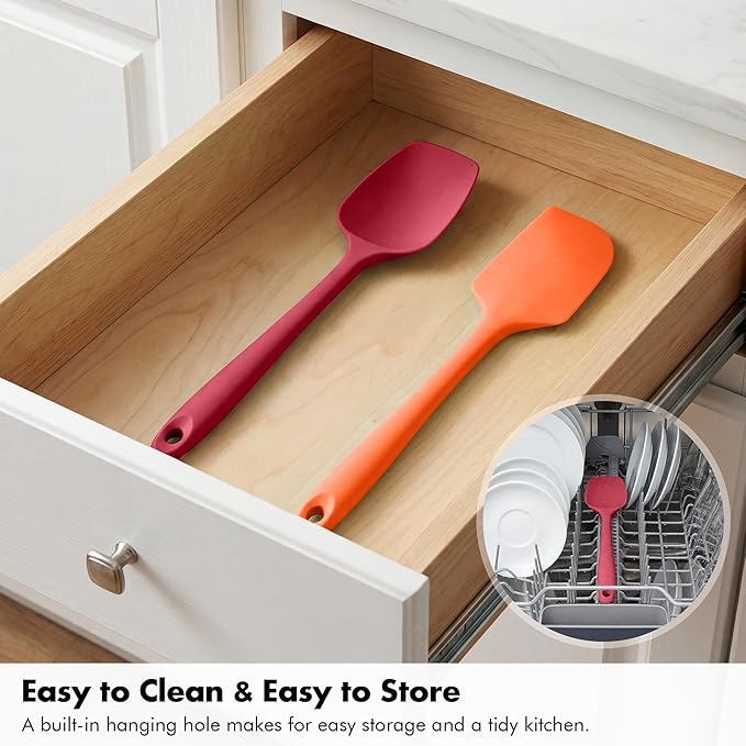Silicone Spoonula Set: 600ºF Heat Resistant Food Grade Cooking Baking Utensils - Image 8