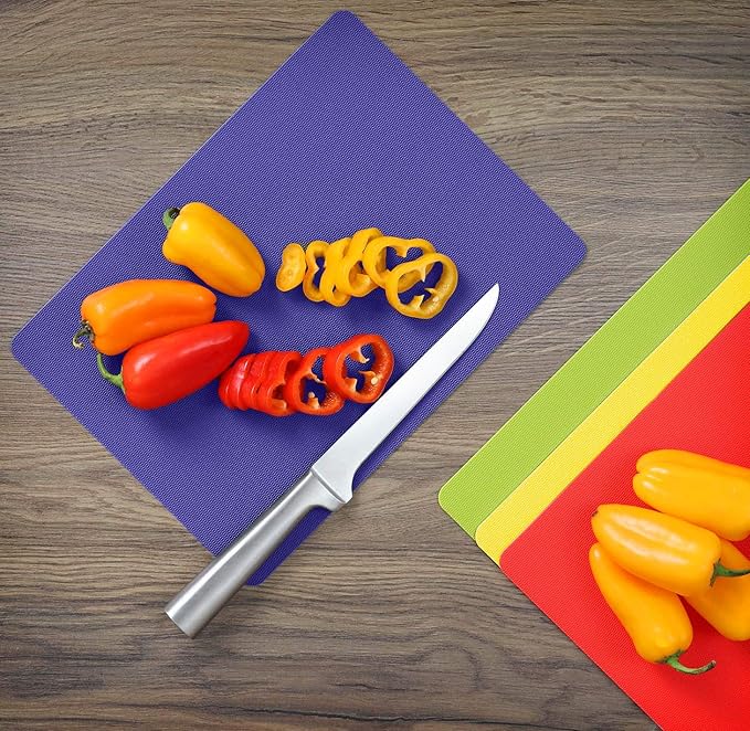 Dexas Heavy Duty Grippmat Flexible Cutting Board Set of Four 8 x 11 inches - Image 7