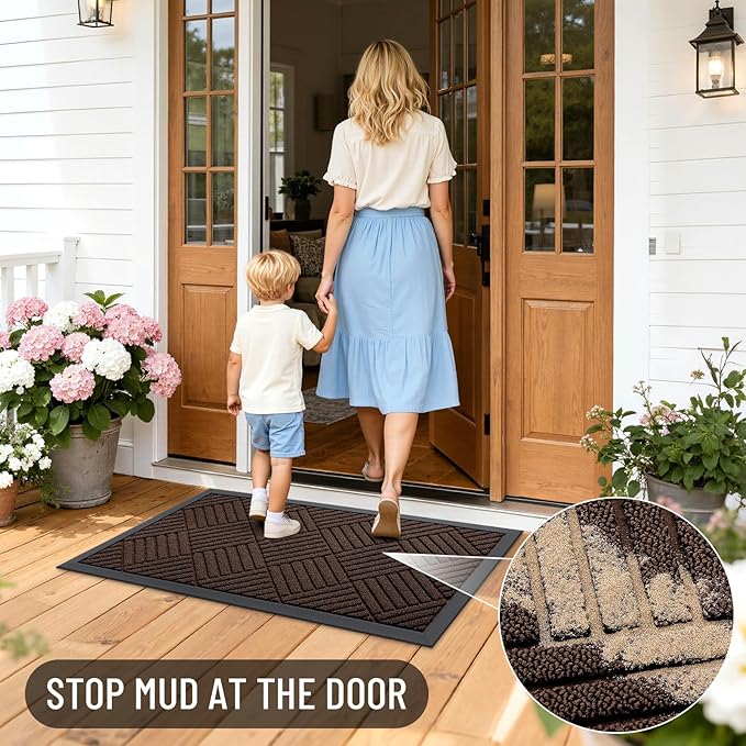 OLANLY Front Door Mat Outside Entrance 71x23, Heavy Duty Sturdy Natural Rubber - Image 6