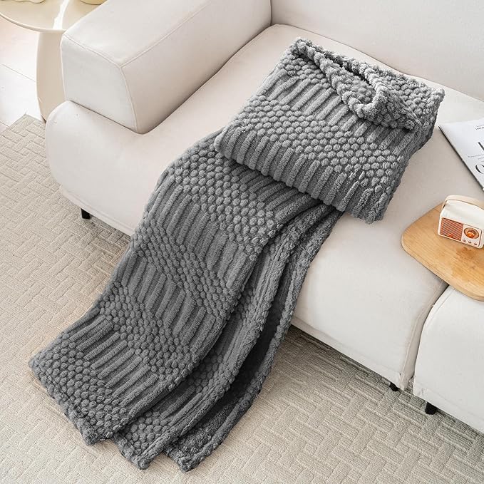50x70 Inch Grey Throw Blanket - Image 2