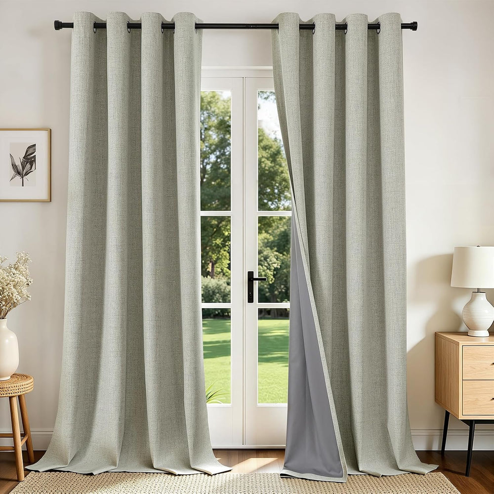 Joydeco Blackout Curtains 96 Inches Long 2 Panels Burg, Room Darkening Curtai...