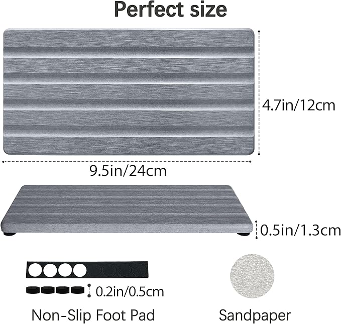 Diatomite Soap Dish, Water Absorbing Stone Tray, Kitchen Sink Organizer - Image 5