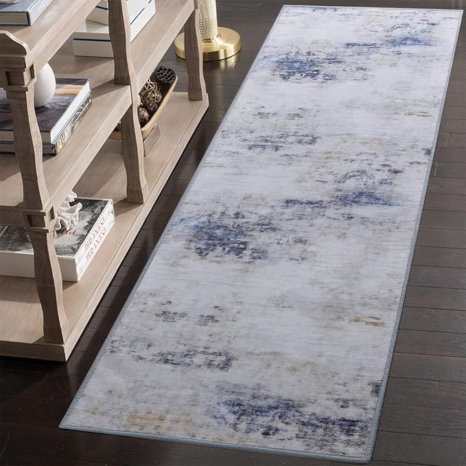Toneed 2x6 Runner Rug Modern Abstract Hallway Rug Washable Non Slip Rubber Rugs by Toneed