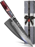 Japanese Chef Knife, 8 Inch VG10 Damascus Kitchen Knife, Professional Black by Atumuryou