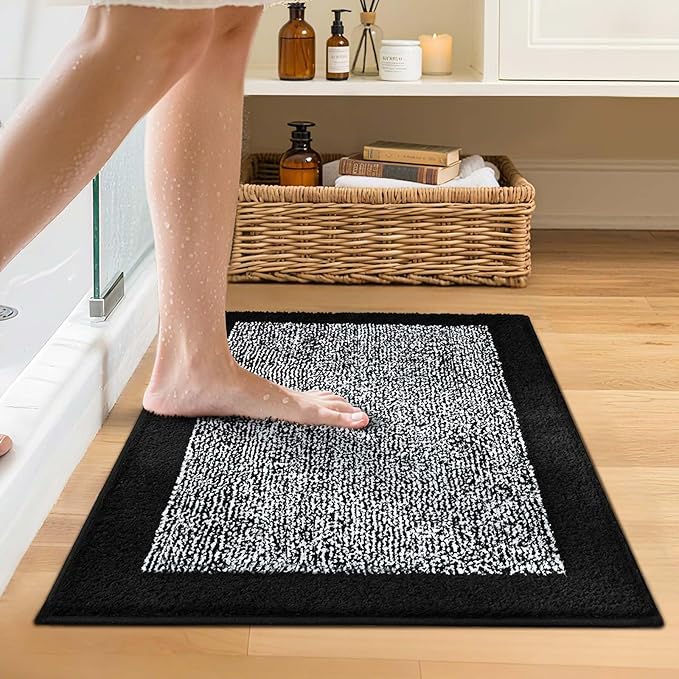 Bathroom Rugs 24x17 Non Slip Washable, Soft Absorbent Quick Dry Mats - Image 2