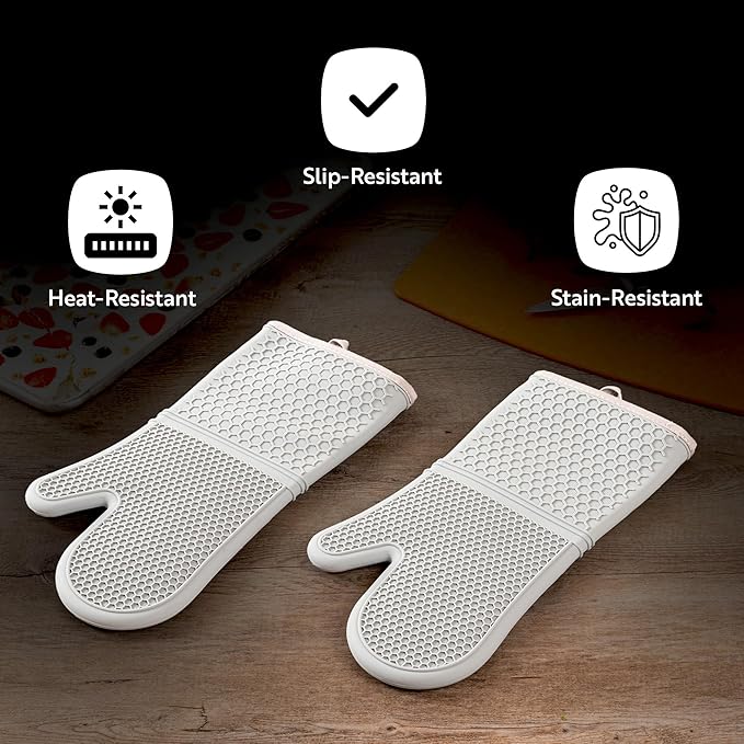 Restaurantware 2-Piece Silicone Oven Mitts Set 1 Case of 13.98 x 7.28 x 1.57 - Image 4