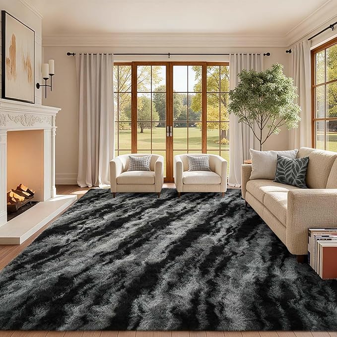 9x12 Ft Extra Large Shag Rugs for Living Room, Ultra Soft Fluffy Furry Area by Cuzwlovita