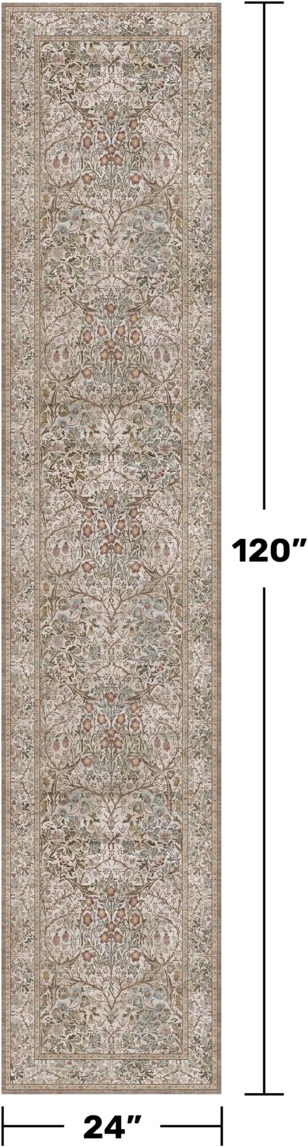 Hazo Haus Non Slip 2x10 Moss Green Hallway Runner - 10ft Long Runner Rugs - Image 2