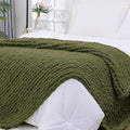 Bigacogo Chunky Knit Throw Blanket by Bigacogo