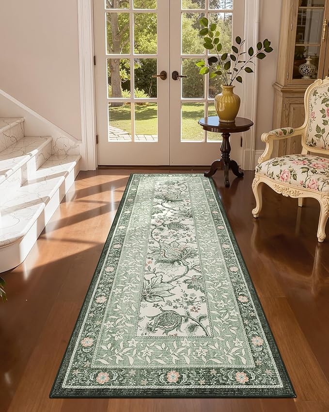 GarveeHome Sage Green 2x6 Washable Kitchen Runner Rugs Non Slip Provence - Image 5